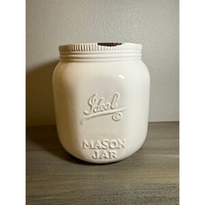 White Mason Jar Kitchen Organizer Utensils Storage (Jar Only) Farm House